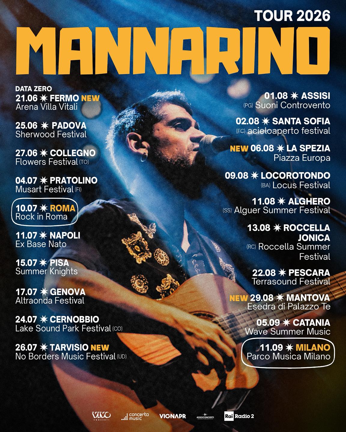 Alessandro Mannarino Tour Poster 2026